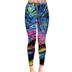 Golden Gate Bridge Starry Night Vincent Van Gogh Inside Out Leggings by Modalart