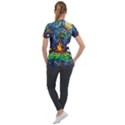 Dog Cartoon Starry Night Print Van Gogh Parody Short Sleeve Zip Up Jacket View2
