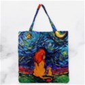 Lion Art Starry Night Van Gogh Grocery Tote Bag View2