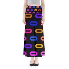 Pattern Background Structure Black Full Length Maxi Skirt by Pakjumat