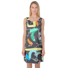 Repetition Seamless Child Sketch Sleeveless Satin Nightdress by Pakjumat