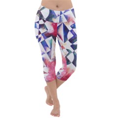 Abstract Art Work 1 Lightweight Velour Capri Yoga Leggings by mbs123