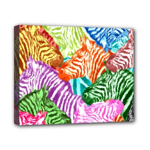 Zebra Colorful Abstract Collage Canvas 10  X 8  (stretched) by Amaryn4rt