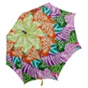 Zebra Colorful Abstract Collage Hook Handle Umbrellas (Medium) View2