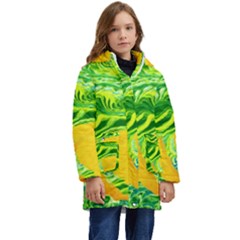Zitro Abstract Sour Texture Food Kids  Hooded Longline Puffer Jacket by Amaryn4rt