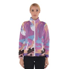 Pink Mountains Grand Canyon Psychedelic Mountain Women s Bomber Jacket by Modalart
