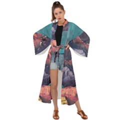 Adventure Psychedelic Mountain Maxi Kimono by Modalart