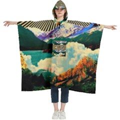 Surreal Art Psychadelic Mountain Women s Hooded Rain Ponchos by Modalart