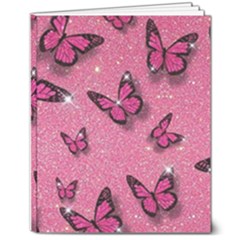 Pink Glitter Butterfly 8  X 10  Softcover Notebook by Modalart