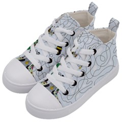 Dog Puzzle Maze Bee Butterfly Kids  Mid-top Canvas Sneakers by Modalart