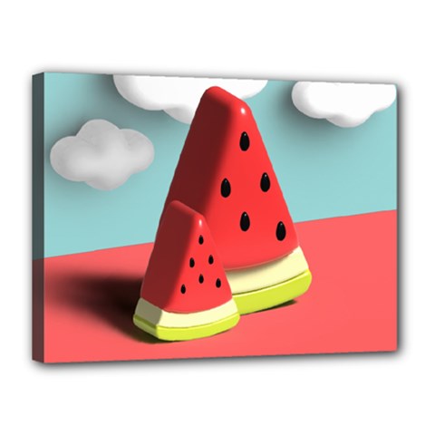 Watermelon Fruit Canvas 16  X 12  (stretched) by Modalart
