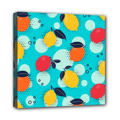 Pop Art Style Citrus Seamless Pattern Mini Canvas 8  X 8  (stretched) by Bedest