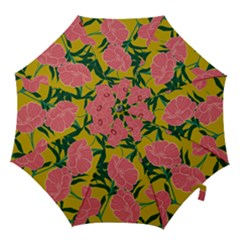 Pink Flower Seamless Pattern Hook Handle Umbrellas (medium) by Bedest