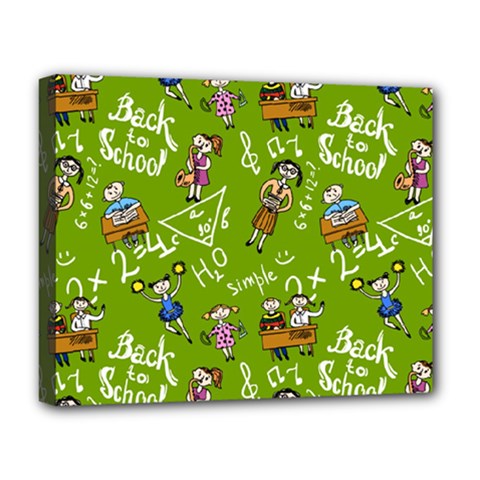 Seamless Pattern With Kids Deluxe Canvas 20  X 16  (stretched) by Bedest