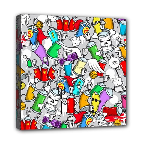 Graffity Characters Seamless Pattern Art Mini Canvas 8  X 8  (stretched) by Bedest