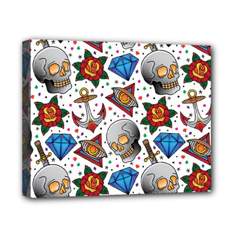 Full Color Flash Tattoo Patterns Canvas 10  X 8  (stretched) by Bedest