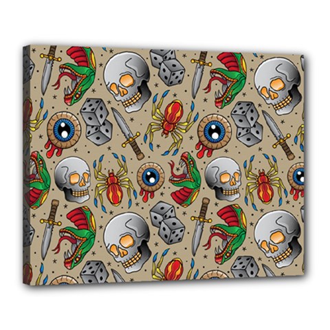 Tattoo Pattern Canvas 20  X 16  (stretched) by Bedest