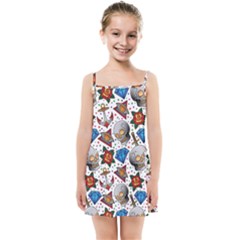 Full Color Flash Tattoo Patterns Kids  Summer Sun Dress by Bedest