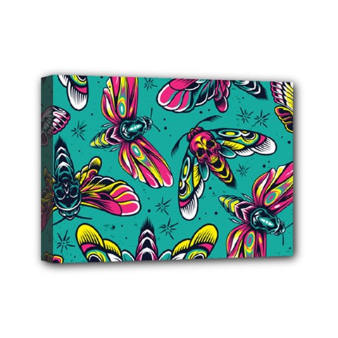 Vintage Colorful Insects Seamless Pattern Mini Canvas 7  X 5  (stretched) by Bedest