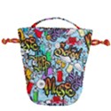 Graffiti Characters Seamless Patterns Drawstring Bucket Bag View2
