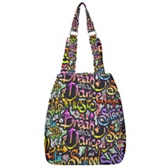 Graffiti Word Seamless Pattern Center Zip Backpack by Bedest