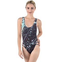 Abstract Colorful Texture High Leg Strappy Swimsuit by Bedest