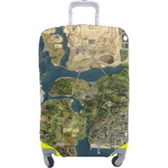 Map Illustration Gta Luggage Cover (large) by Pakjumat
