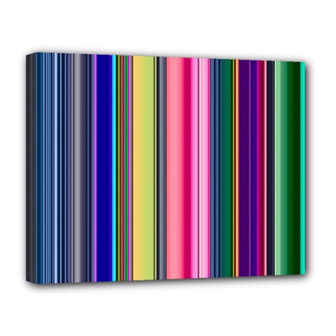 Pastel Colors Striped Pattern Canvas 14  X 11  (stretched) by Pakjumat