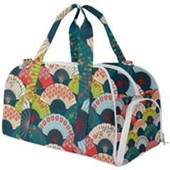 Japanese Fans Bright Pattern Burner Gym Duffel Bag by Pakjumat