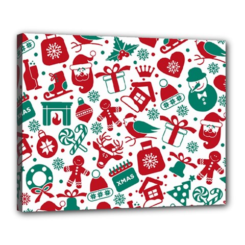 Background Vector Texture Christmas Winter Pattern Seamless Canvas 20  X 16  (stretched) by Pakjumat