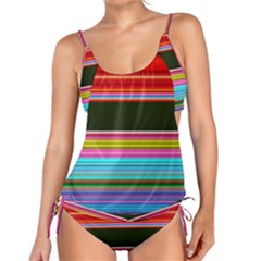 Horizontal Line Colorful Tankini Set by Pakjumat