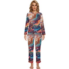 Pattern Abstract Womens  Long Sleeve Lightweight Pajamas Set by Pakjumat