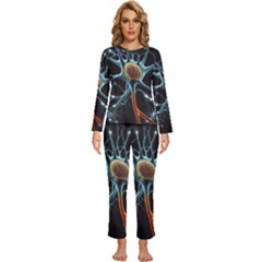Organism Neon Science Womens  Long Sleeve Lightweight Pajamas Set by Pakjumat