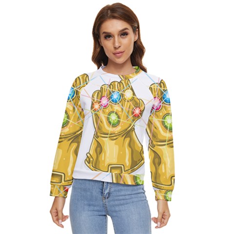 The Infinity Gauntlet Thanos Women s Long Sleeve Raglan T-shirt by Maspions