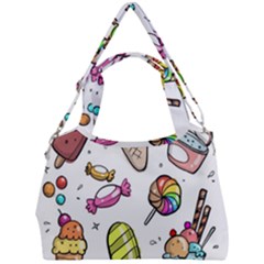 Doodle Cartoon Drawn Cone Food Double Compartment Shoulder Bag by Hannah976