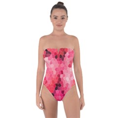 Mosaic Structure Pattern Background Tie Back One Piece Swimsuit by Hannah976