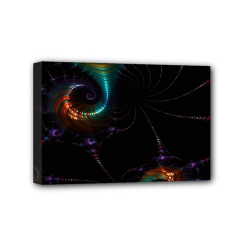 Fractal Transfer Metallic Black Mini Canvas 6  X 4  (stretched) by Hannah976
