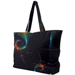 Fractal Transfer Metallic Black Simple Shoulder Bag by Hannah976