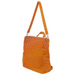 Orange Mosaic Structure Background Crossbody Backpack by Hannah976