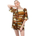 Autumn Leaf Mosaic Seamless Oversized Chiffon Top View1