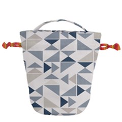 Geometric Triangle Modern Mosaic Drawstring Bucket Bag by Hannah976