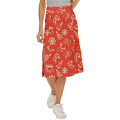 Green Christmas Breakfast   Midi Panel Skirt by ConteMonfrey