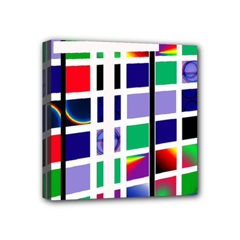 Color Graffiti Pattern Geometric Mini Canvas 4  X 4  (stretched) by Hannah976
