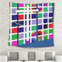 Color Graffiti Pattern Geometric Square Tapestry (Large) View2