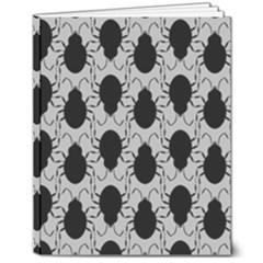 Pattern Beetle Insect Black Grey 8  X 10  Hardcover Notebook by Hannah976
