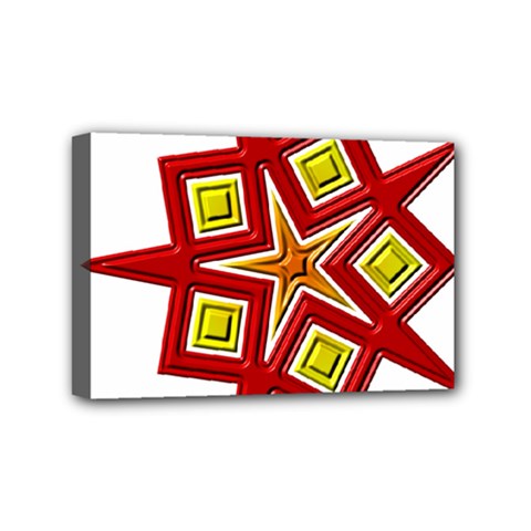 Pattern Tile Decorative Design Star Mini Canvas 6  X 4  (stretched) by Hannah976