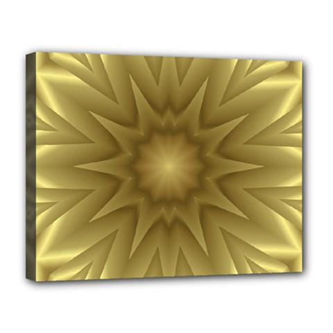 Background Pattern Golden Yellow Canvas 14  X 11  (stretched) by Hannah976