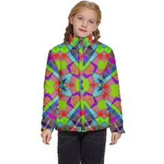 Farbenpracht Kaleidoscope Pattern Kids  Puffer Bubble Jacket Coat by Hannah976