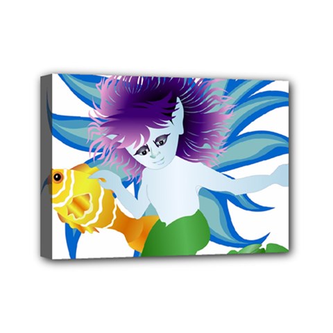 Mermaid Fantasy Undersea Merman Mini Canvas 7  X 5  (stretched) by Sarkoni