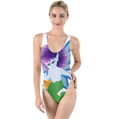 Mermaid Fantasy Undersea Merman High Leg Strappy Swimsuit by Sarkoni